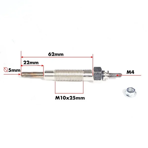 Świeca żarowa Solé Diesel Mini 33 | Mini 44 | Mini 55 – Vetus M4.15 | M4.17 – Craftsman Marine CM4.42 – JF Marine Power JF10 | JF15