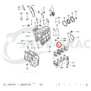 Zestaw łożysk głównych Solé Diesel Mini 26 – Vetus M3.09 | M3.28 – Craftsman Marine CM3.27 – JF Marine Power JF6-1500