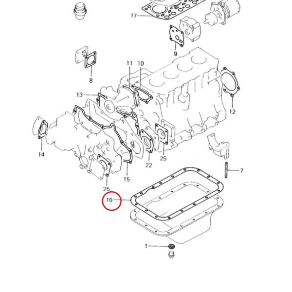 Uszczelka miski olejowej Solé Diesel Mini 32 | Mini 34 – Vetus M4.14 – Meiki M4DM
