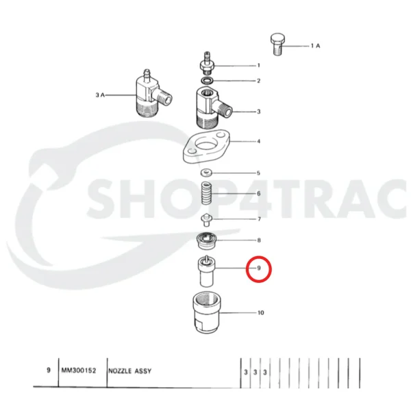 Końcówka wtryskiwacza Solé Diesel Mini 18 | Mini 23 | Mini 32 | Mini 34 – Vetus M3.10 | M4.14 – Meiki