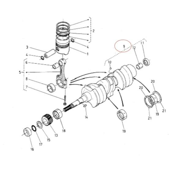 Wał korbowy Universal M-25 – Nanni 3.90HE