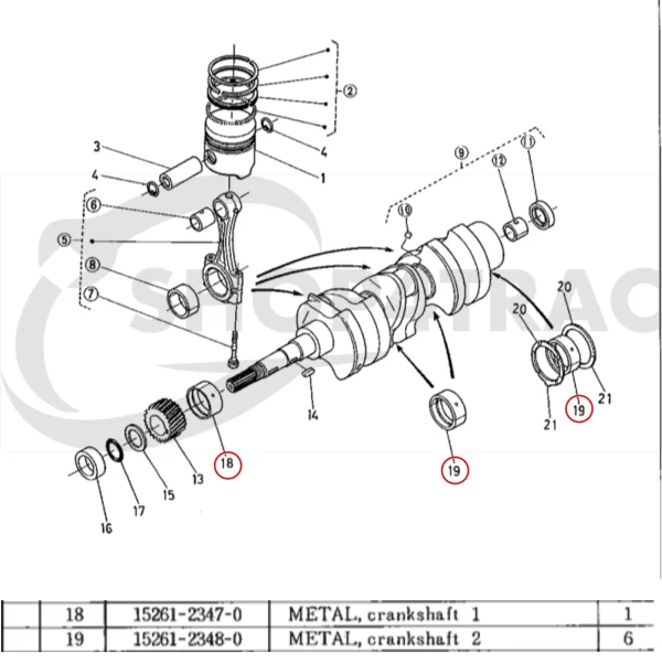 Zestaw panewek głównych Universal M-25 | M-25XP – Nanni 3.90HE – Renault Marine D950 +0,20mm