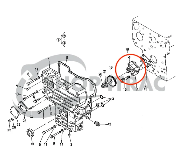 Pompa oleju silnikowego Universal M15 | M-25 | M-25XP | M-35 – Nanni 3.90HE | 4.110HE – Renault Marine D950