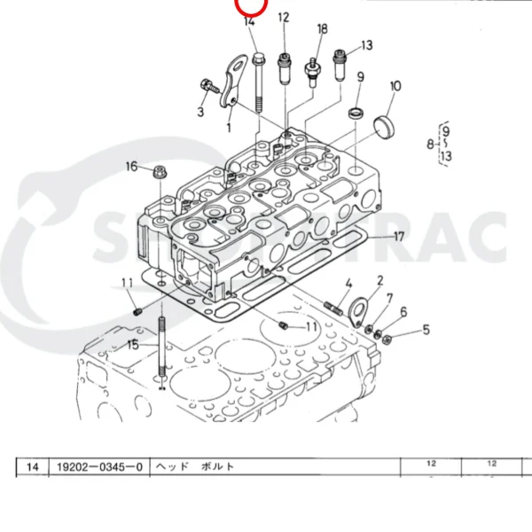 Śruba głowicy cylindrów Universal M-50