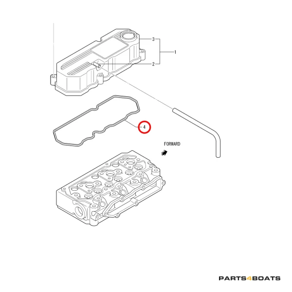 Uszczelka pokrywy zaworów Solé Diesel Mini 44 | Mini 55 – Vetus M4.15 | M4.17 – Craftsman Marine CM4.42 – JF Marine Power JF15