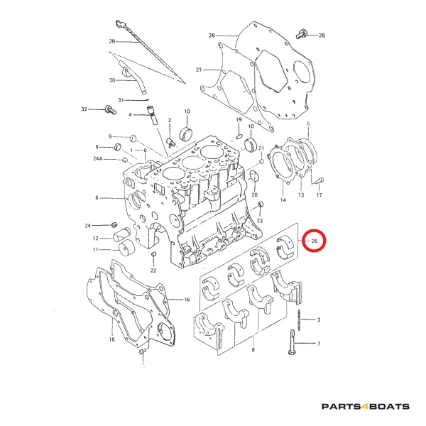 Zestaw łożysk głównych Solé Diesel Mini 33 – JF Marine Power JF10