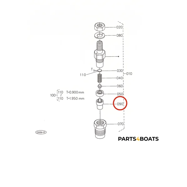 Dysza rozpylacza Beta Marine Beta 50 – Nanni N4.50 (typ DN0PD80)