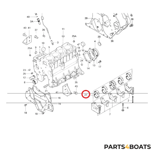 Zestaw łożysk głównych Solé Diesel Mini 44 | Mini 55 – Vetus M4.15 | M4.17 – Craftsman Marine CM4.42 – JF Marine Power JF15