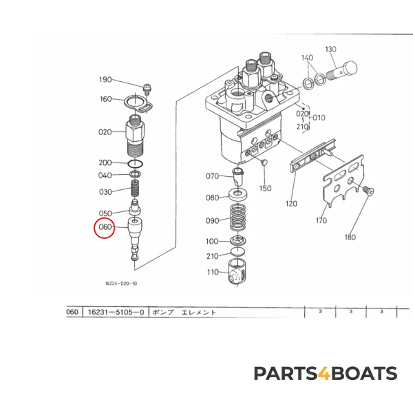 Tłok / element wtryskowy Beta Marine Beta 28 / Beta 30 – Nanni N3.30 – Universal M-25XPB