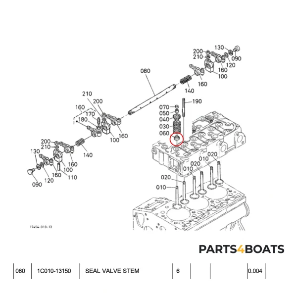 Uszczelki zaworów Beta Marine Beta 35 | Beta 38 – Nanni N4.38 – Universal M-35B