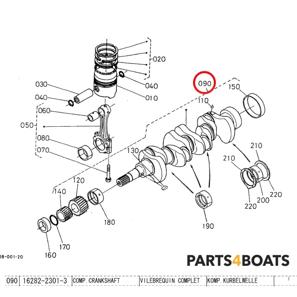 Wał korbowy Beta Marine Beta 38 | Beta 45T – Nanni N4.38